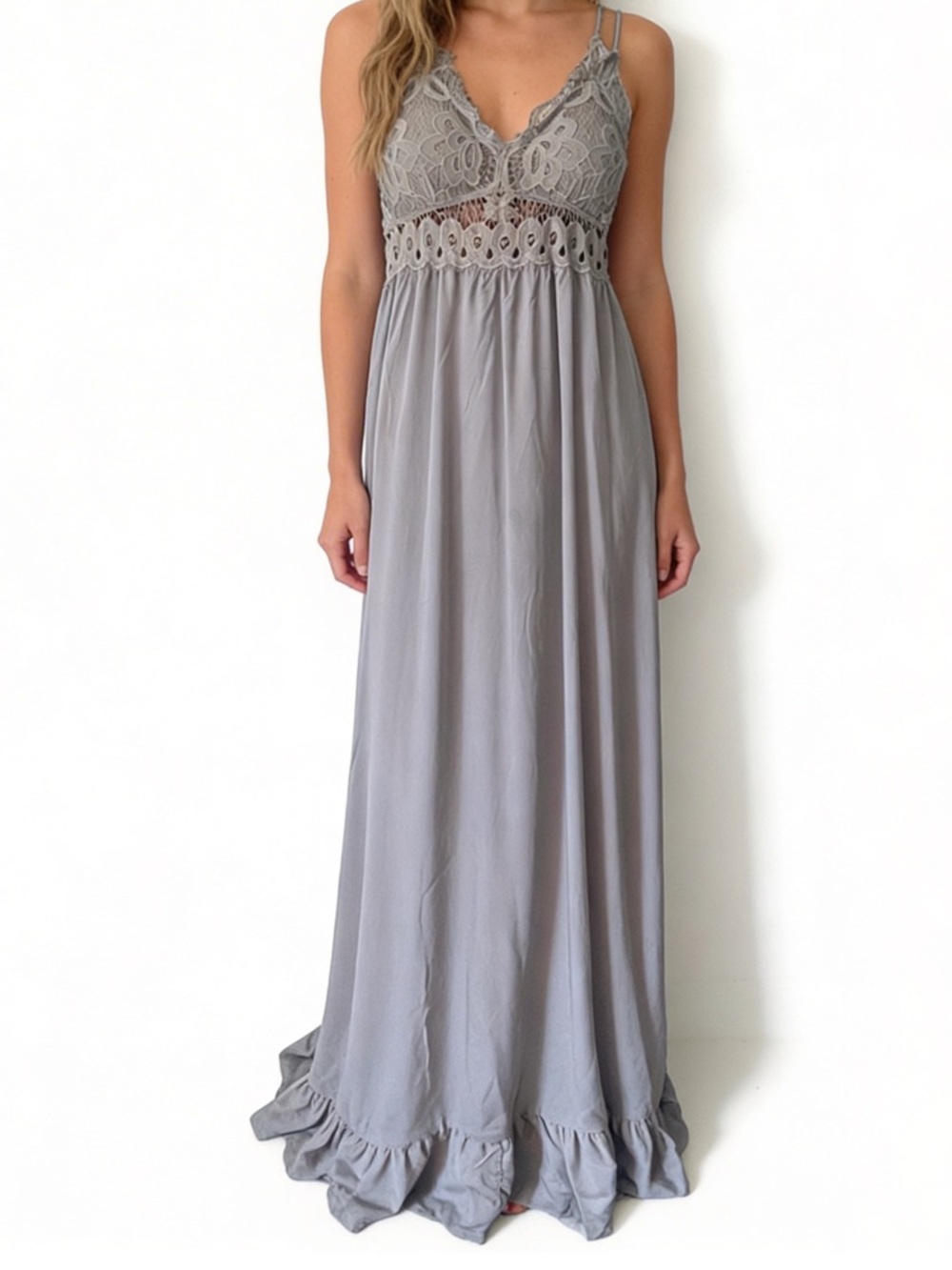 Pink Lily lace maxi dress